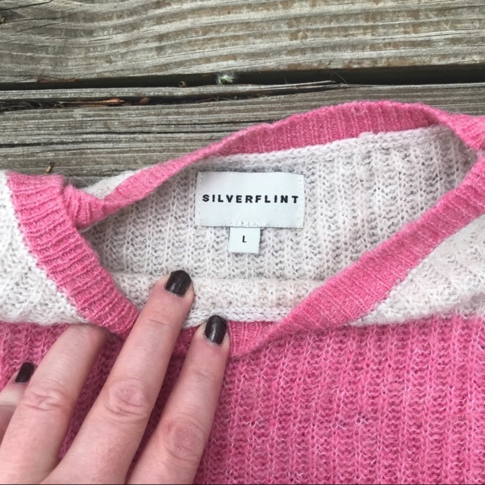 Striped Multicolored Knit Cropped Sweater - Picture 2 of 2